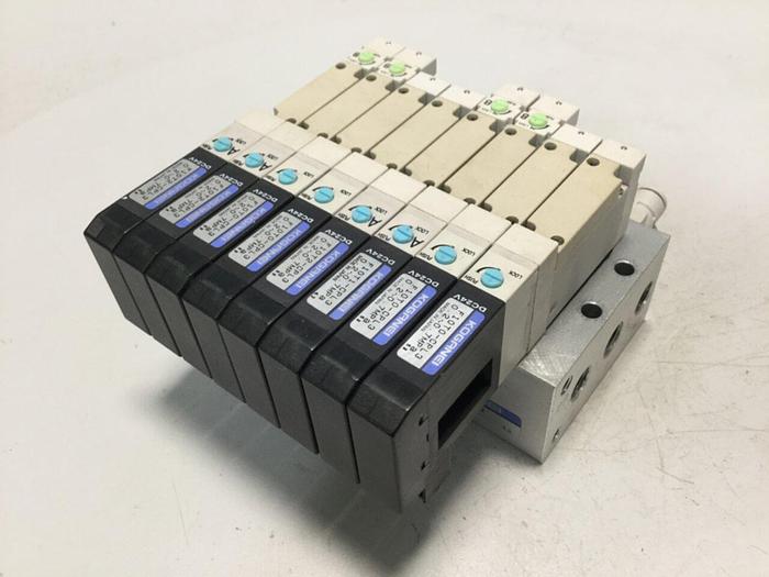 Used KOGANEI Manifold w/ Valves F10M8AJ #104803