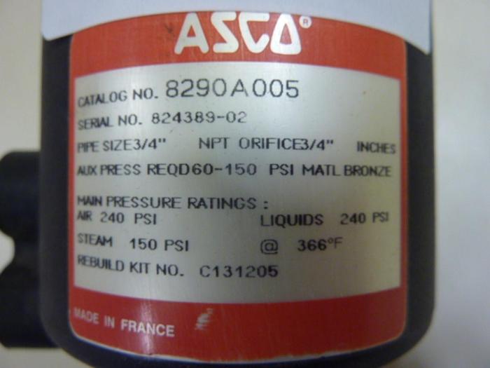 Used ASCO Piston Valve 8290A005 #53095