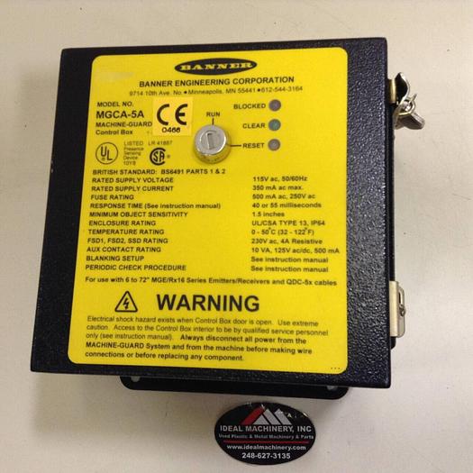 Used BANNER ENGINEERING Machine-Guard Control Box MGCA-5A #74592