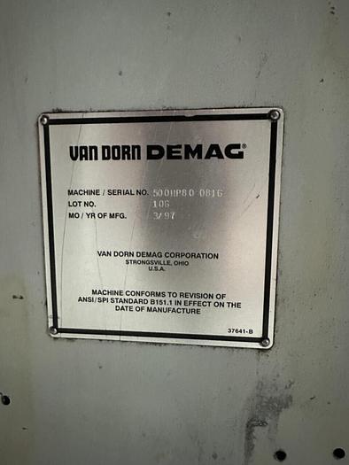 Used 1997 VAN DORN 500HP80 500 Ton Injection Mold Machine USED
