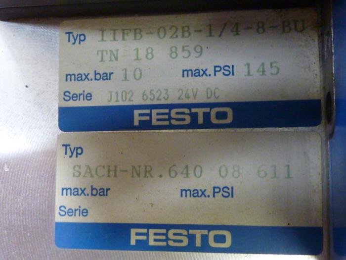 Used FESTO Control Block / Valve Terminal IFB8-02 #52877