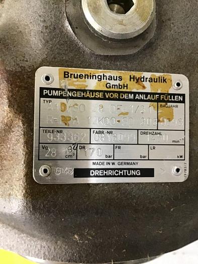 Used BRUENINGHAUS HYDRAULIK Pump A10VSO28DFR1/31RPPA12K00-S0303 Used