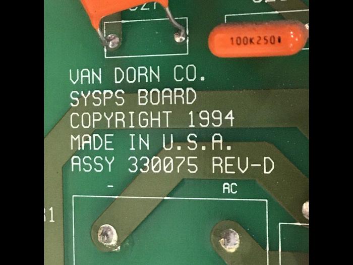 Used VAN DORN Power Supply 330075 USED