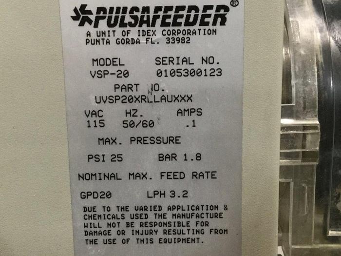 Used PULSAFEEDER Metering Pump VSP-20 #111114