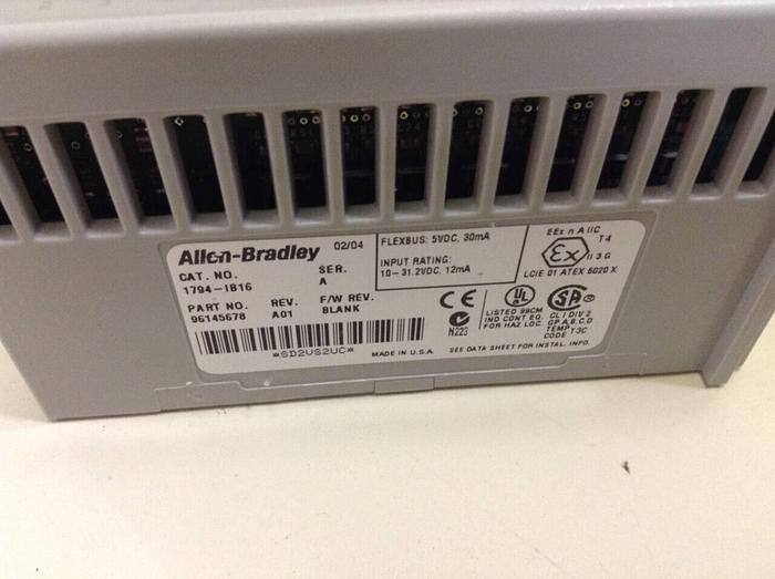 Used ALLEN BRADLEY Input Module 1794-IB16 SER A #68487