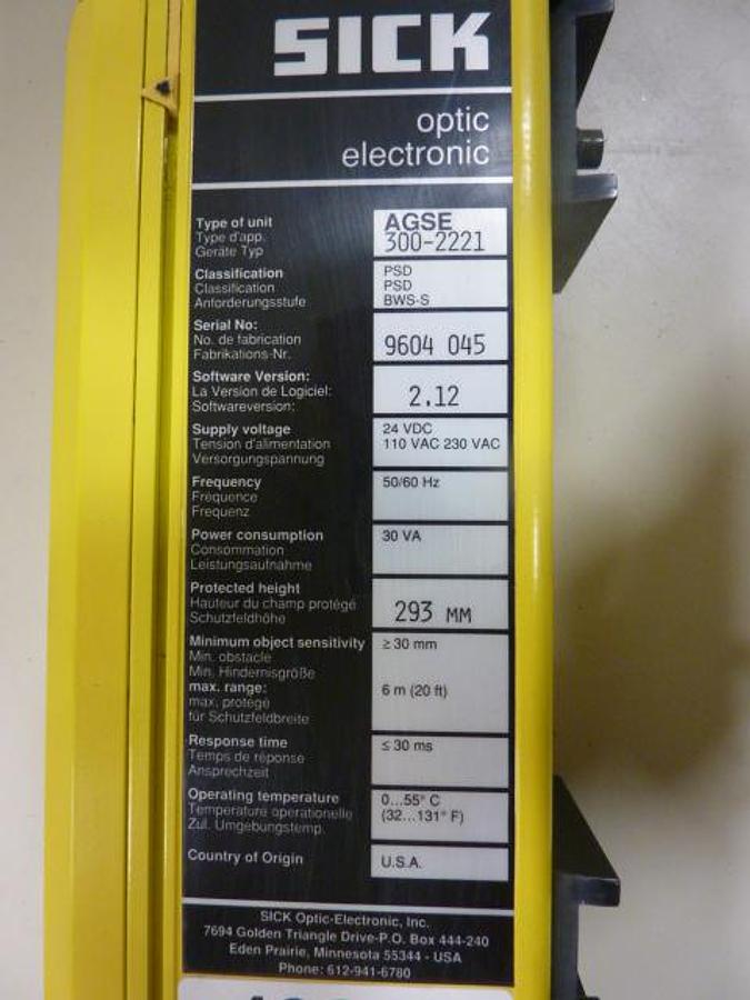 Used SICK OPTIC ELECTRONIC Receiver AGSE 300-2221 USED