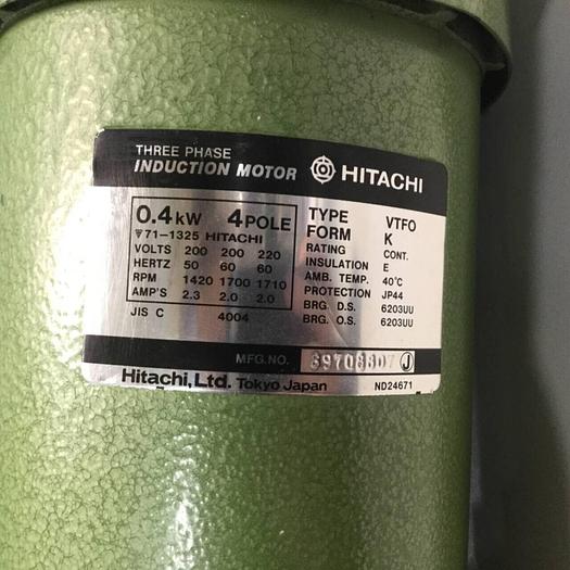 Used HITACHI 3 Phase Induction Motor VTFO-K 4P USED