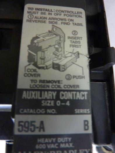 Used ALLEN BRADLEY Starter Size 1 509-BOD SER B W37 #47126