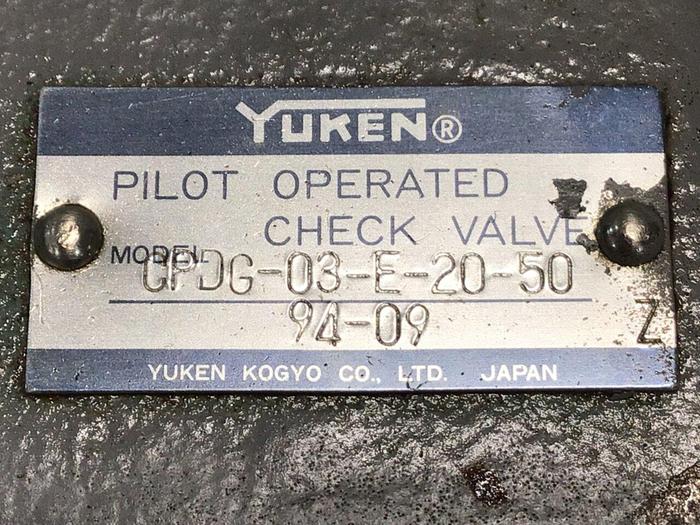 Used YUKEN Pilot Operated Check Valve CPDG-03-E-20-50 #136521