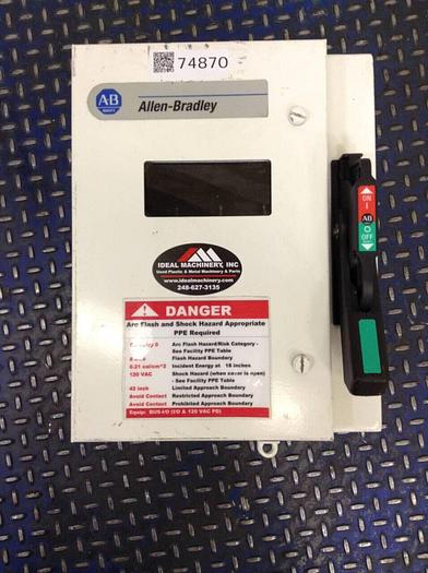 Used ALLEN BRADLEY Disconnect Safety Switch 1494G-BF3N-98-203W SER 1 #74870