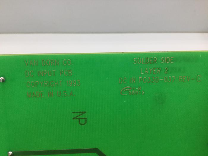 Used VAN DORN DC Input Board 330037 PC330-037 330-037 #101534