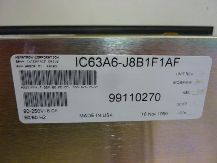 Used NEMATRON CORP Operator Interface IC63A6-J8B1F1AF Used