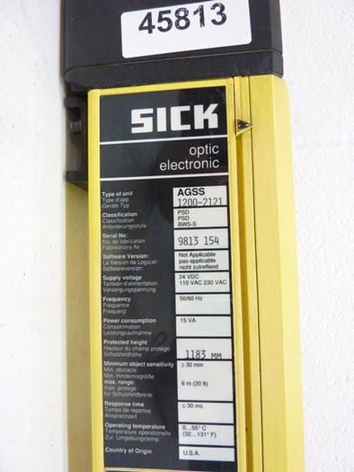 Used SICK OPTIC ELECTRONIC Light Curtain Sender AGSS 1200-2121 Used