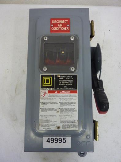 Used SQUARE D 30 Amp Safety Disconnect Switch CHU361AWK #50781