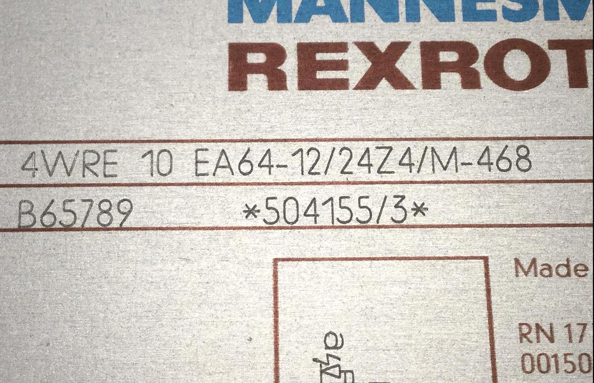 Used MANNESMANN REXROTH Proportional Flow Control Valve 4WRE10EA641224Z4M468 Used