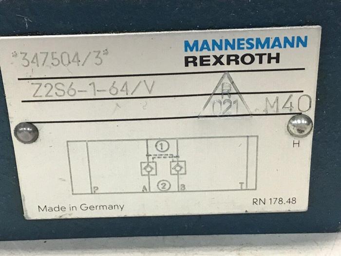 Used MANNESMANN REXROTH Valve Z2S6164V #129660
