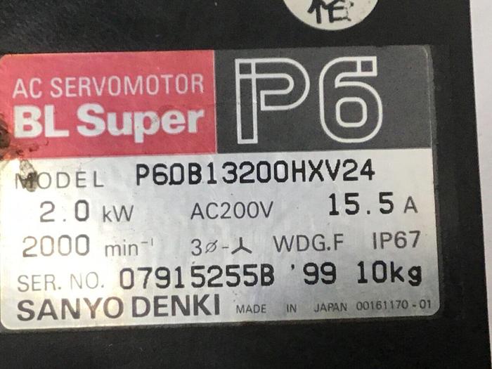 Used SANYO DENKI AC Servo Motor P60B13200HXV24 #121486