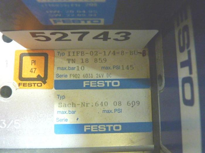 Used FESTO Control Block / Valve Terminal IFB8-02 #52743