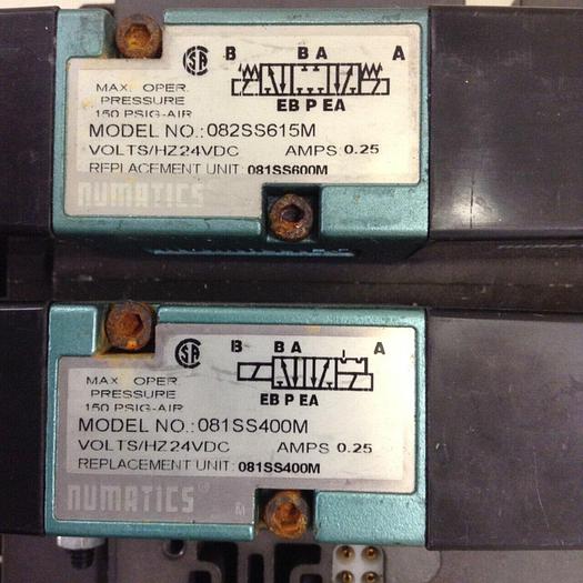 Used NUMATICS Control Block w/ Valves 082SS615M #80014