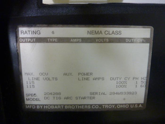 Used HOBART BROTHERS Tig Stick DC TIG ARC STARTER Used