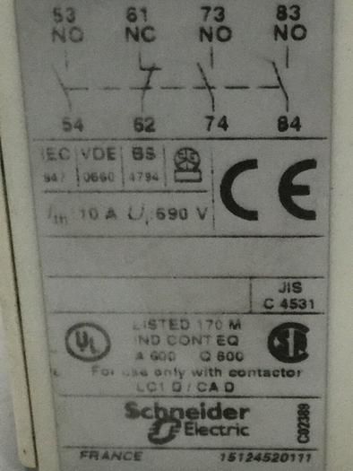 Used TELEMECANIQUE Auxiliary Contact LADN31 #104981