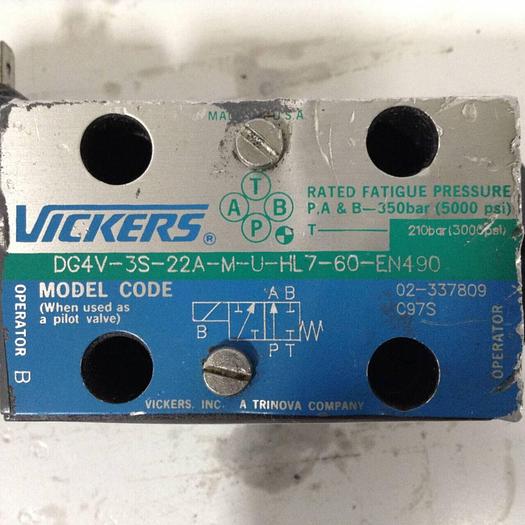 Used VICKERS Valve DG4V3S22AMUHL760EN490 Used