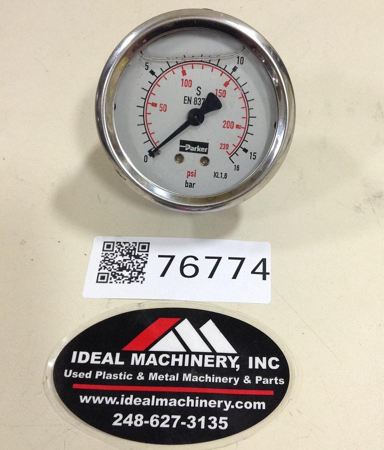 Used PARKER 0-16 PSI Pressure Gauge KL1,6 Used