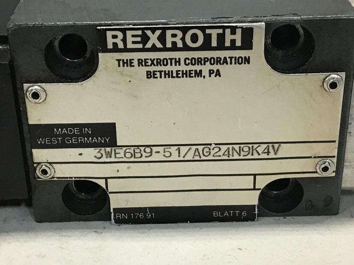 Used REXROTH Valve 3WE6B951AG24N9K4V #140417