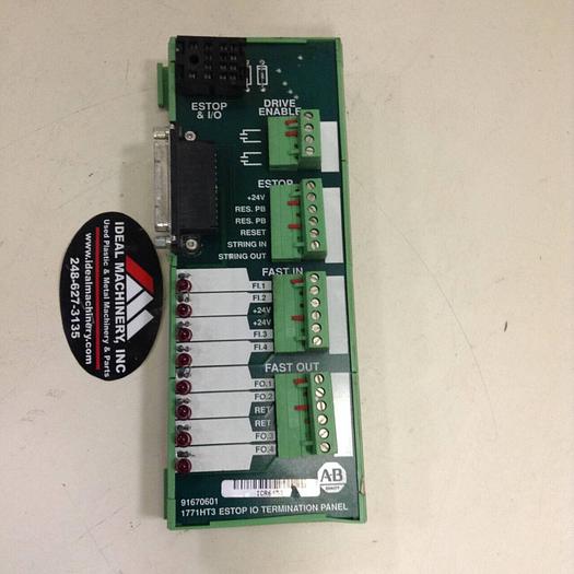 Used ALLEN BRADLEY Estop IO Termination Panel 91670601 #77731