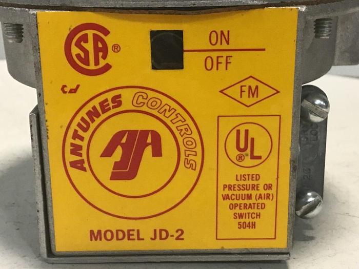 Used ANTUNES CONTROLS Pressure Switch JD2 #127893