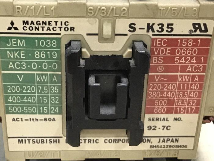 Used MITSUBISHI Magnetic Contactor S-K35 #124001
