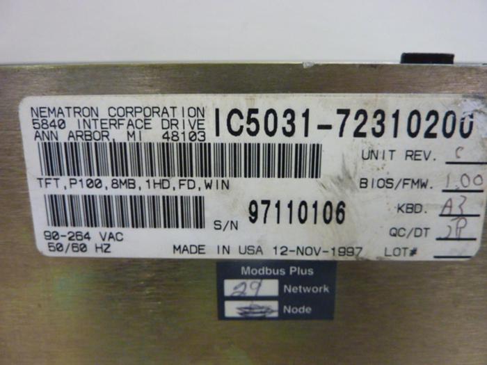 Used NEMATRON CORP Operator Interface IC5031-72310200 Used