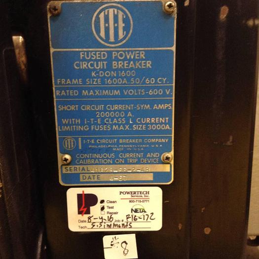 Used ITE IMPERIAL Breaker K-DON1600 Used