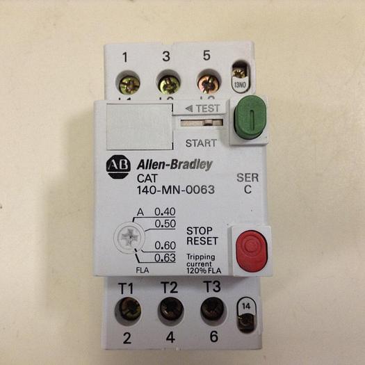 Used ALLEN BRADLEY 25 Amp Circuit Breaker 140-MN-0063 SER C #72052