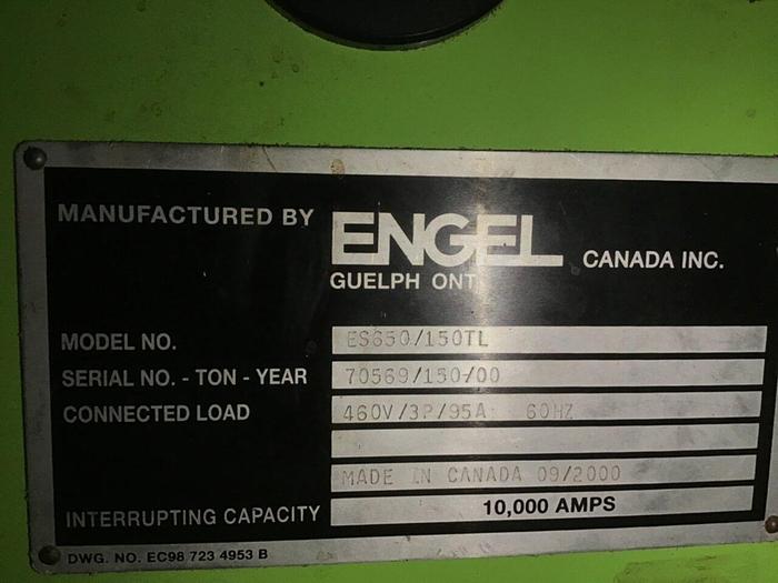 Used ENGEL 150 Ton Injection Mold Machine ES650/150TL USED