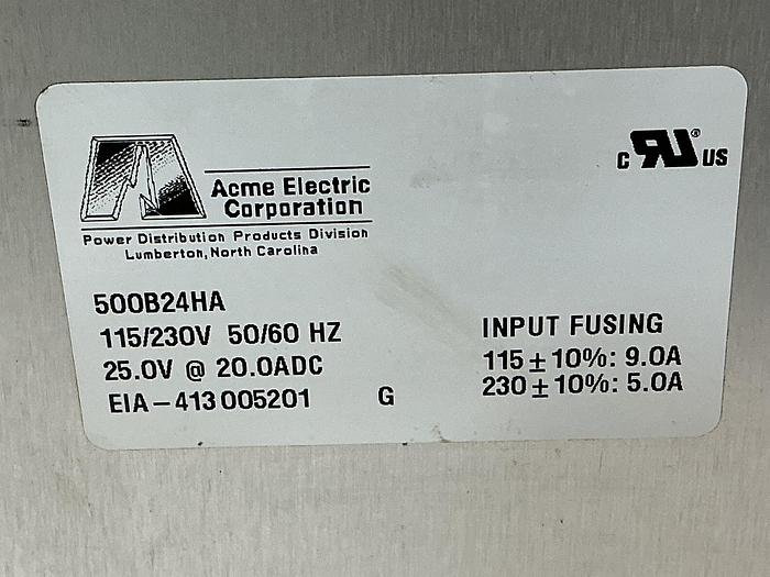 Used ACME ELECTRIC 500B24HA