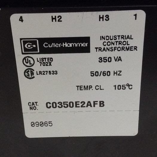 Used CUTLER HAMMER 0.35 kVA Industrial Transformer C0350E2AFB #84566