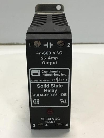 Used CONTINENTAL INDUSTRIES Solid State Relay RSDA-660-25-1DE #134732