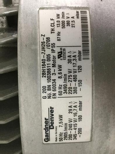 Used GARDNER DENVER Blower Motor 2BH1840-7JH26-Z #112706