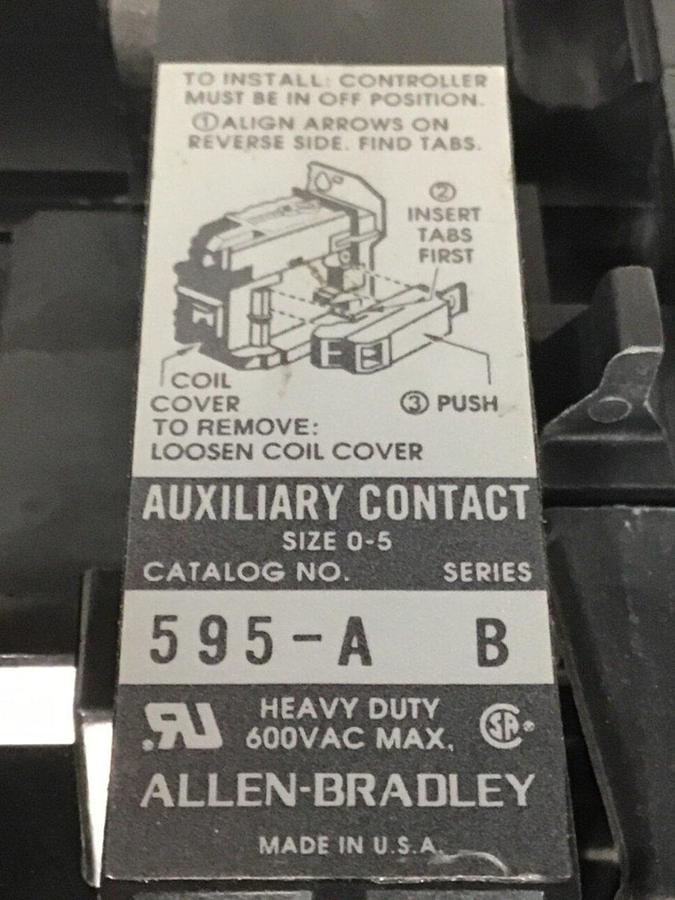 Used ALLEN BRADLEY Starter Size 1 509-BOD SER B W42 Used #145013