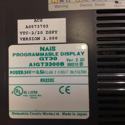 Used MATSUSHITA ELECTRIC Color Touch Display GT30 #78055