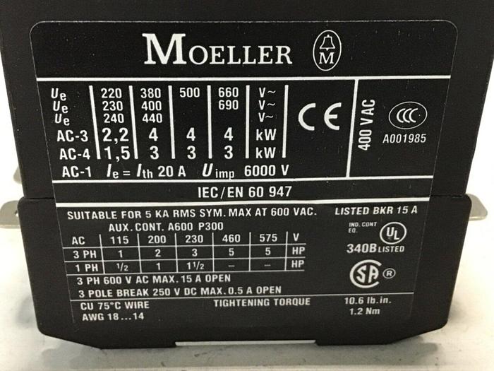 Used MOLLER Contactor DILEM-01-G #115782