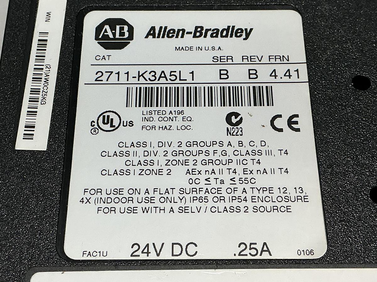 Used ALLEN BRADLEY 2711-K3A5L1