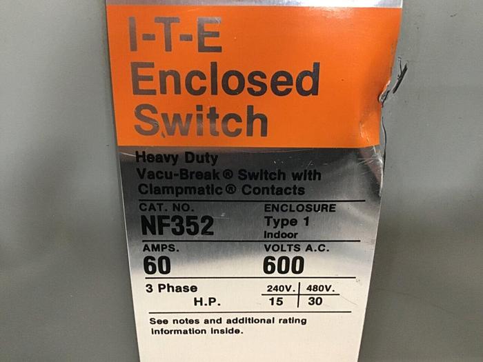 Used SIEMENS Safety Disconnect Switch NF352 #130001