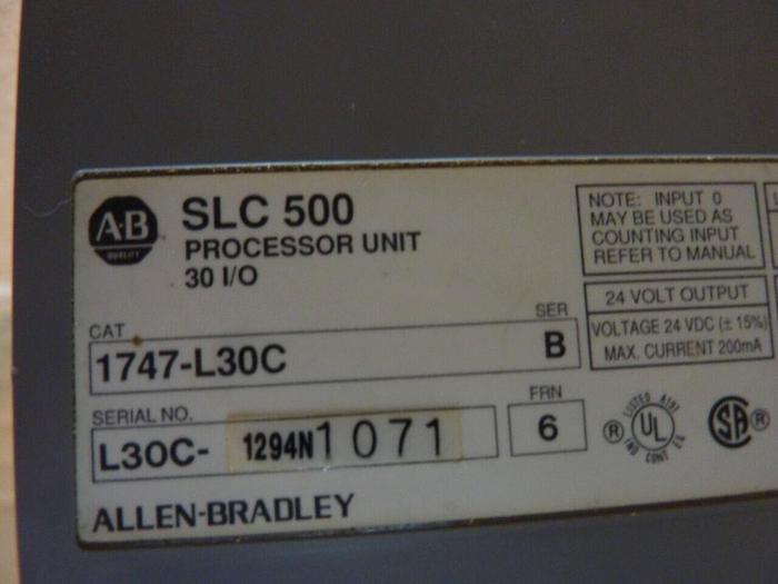 Used ALLEN BRADLEY Processor Module 1747-L30C SER B #24232