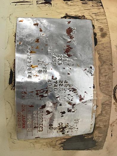 Used MITSUBISHI 20 HP Induction Motor SB-JR 20 HP #127173