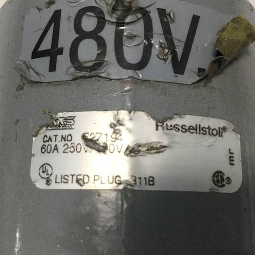 Used RUSSELL STOLL 60 Amp Plug E27194 USED
