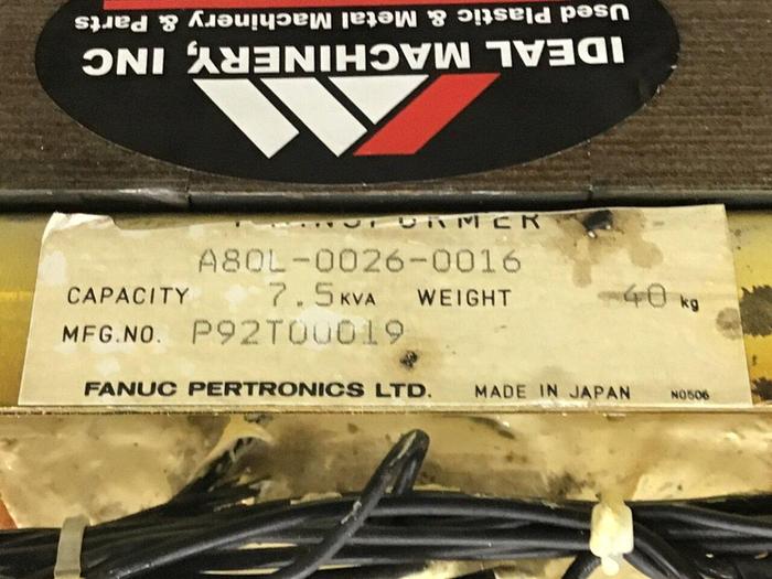 Used FANUC 7.5 kVA Transformer A80L-0026-0016 #109596
