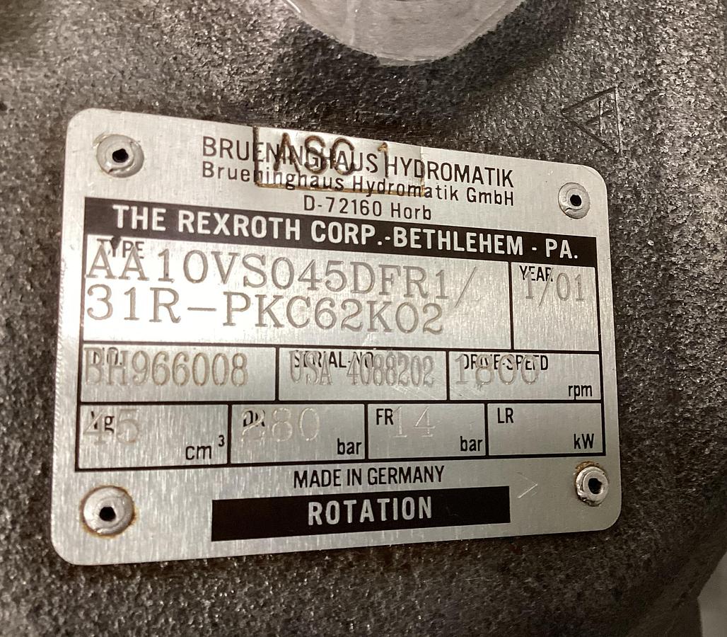 Used BRUENINGHAUS AA10VS045DFR1/31R-PKC62K02