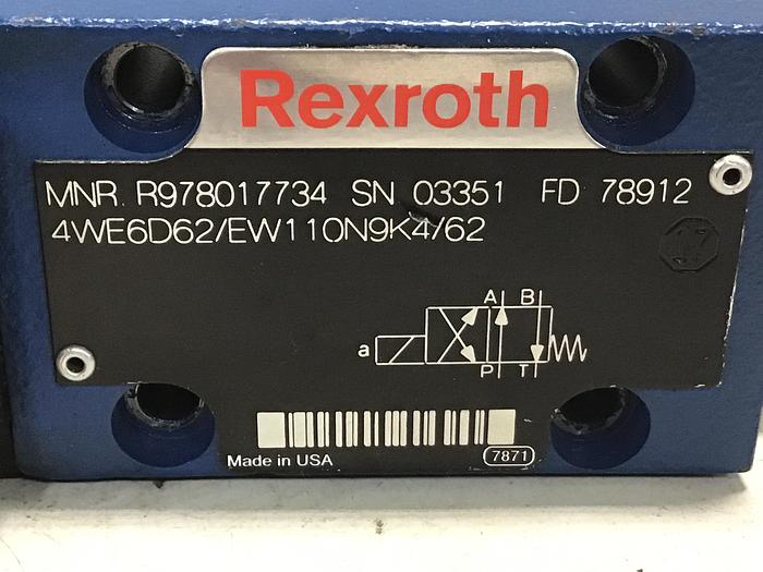 Used REXROTH 4WE6D62/EW110N9K4/62 Valve Used #142083